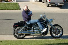 Daddy and Haliey on the V-Rod